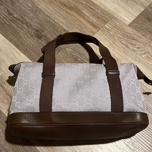 Used Gucci purple GG monogram canvas shoulder bag